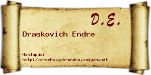 Draskovich Endre névjegykártya